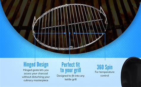 Slow 'N Sear SnS Grills Easy Spin Charcoal Grill Cooking Grate 